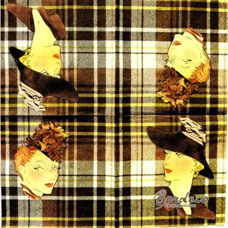 Serwetka do decoupage kobiety w modnych kapeluszach 33x33 SWEET PAC, Unikat